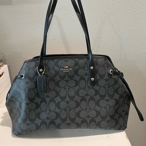 COPY - COPY - Coach PVC Signature Drawstring Carryall Tote in Black Smoke 
styl…